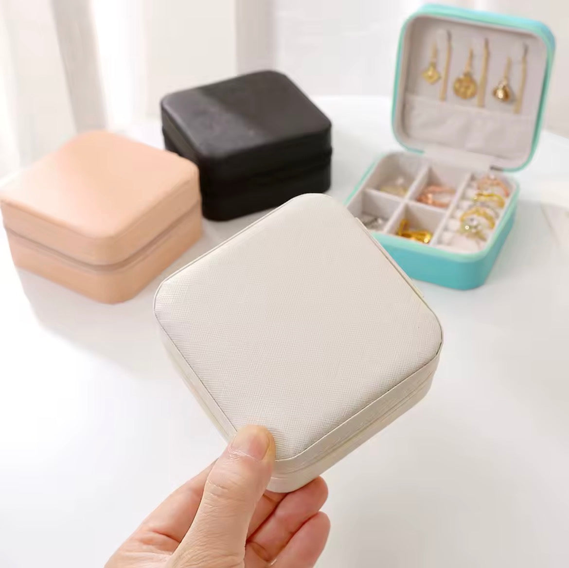 Black Travel Jewelry Box/Case Waterproof Lightweight