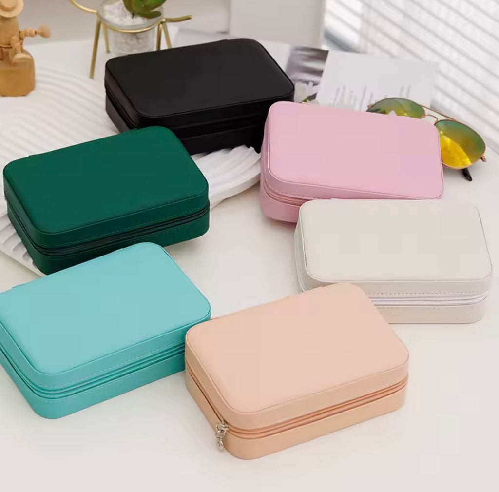 Large Cyan Travel Jewelry Box/Case Lightweight